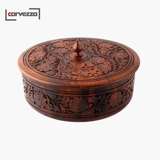 Wooden Hand-Carved Chapati Hotpot