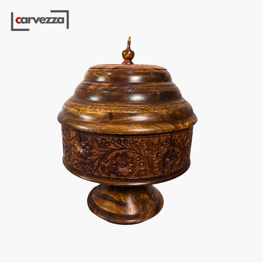 Colossal Wooden Hotpot with Carving Art